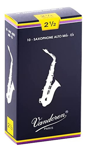 Pack 10 Cañas Saxo Alto Vandoren Sr2125 Tradic N°2 1/2 Cuota