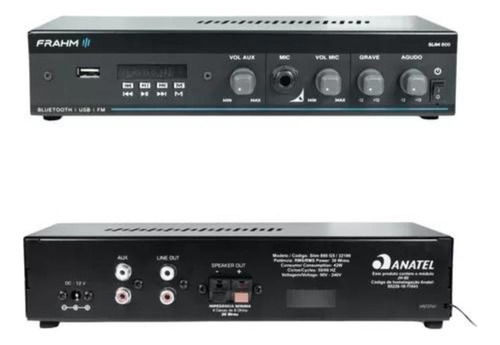 Kit Frahm Slim 800 Com 4 Caixas Ps200 Preta + Cabo 100m