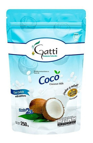 Leche Vegetal De Coco En Polvo (250g)  Gatti