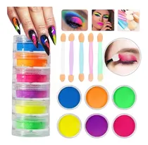 Comprar Combo Decoración Polvo Fluorescente Aplicadores Uñas Make Up Color Multicolor