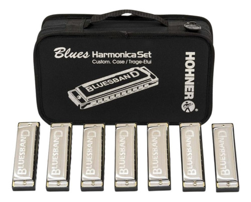 Kit De Gaitas Hohner Blues Band 7 Harmonica Set - Com Estojo