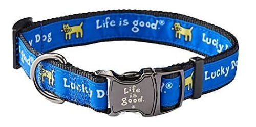 La Vida Es Buena. Collar De Perros De Rocket, Azul 9glfd