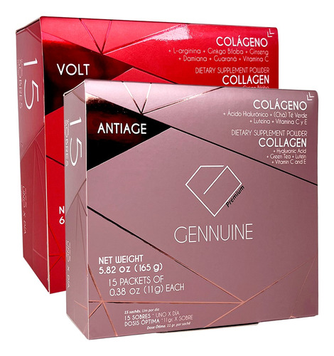 1 Mes - Gennuine (1 Antiage + 1 Volt) Colageno Hidrolizado