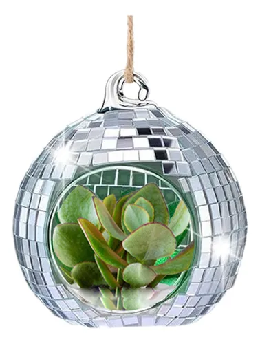 comprar Portavelas Disco De Cristal Con Forma De Bola De Discoteca, 
