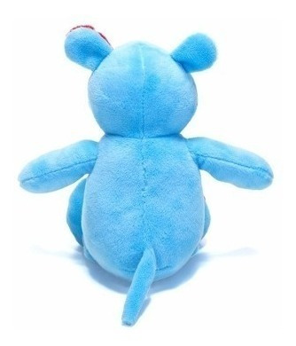 Ursinho De Pelucia Com Chocalho Hipopótamo Azul Ac1709
