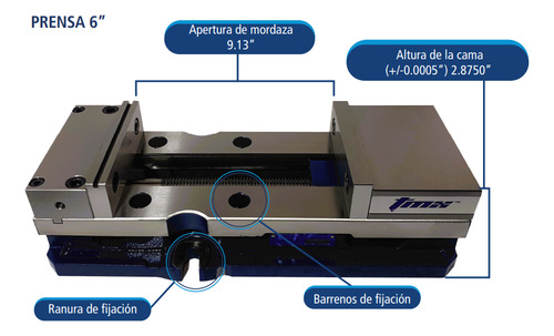 Prensa 6 Pulgadas Apertura 9 Pulgadas Tmx Toolmex