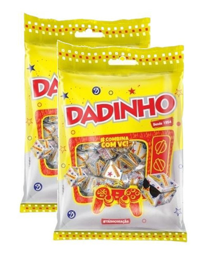 Kit 2 Bala Dadinho Tradicional Sachê Pacote 90g