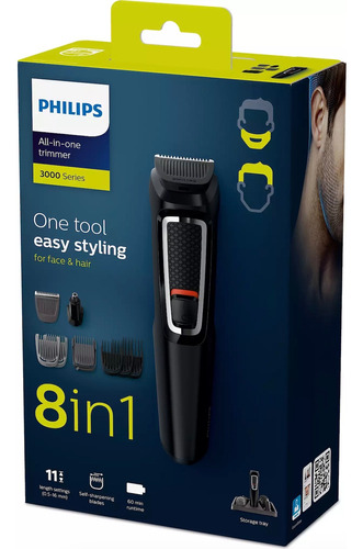 Recortador Philips 8 En 1 Para Cabello Barba Nariz Oreja