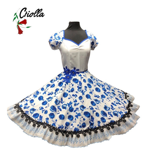 Vestidos De China Huasa, Azules Adulto