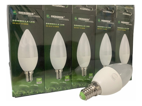 Bombillo Led Evergreen 5w De Luz Neutra Rosca E14 6 Unidades