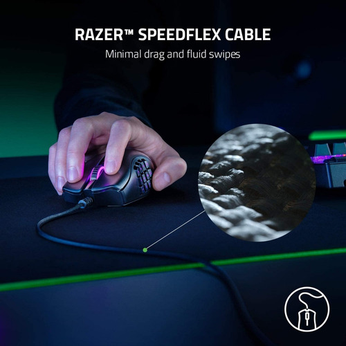 Imagen 7 de 7 de Mouse Gamer Razer Naga X Moba Mmo 18k Dpi 16 Botones Rgb Cuo