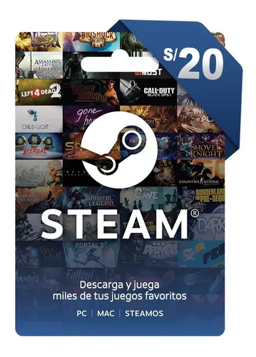 Codigo Steam Wallet Gift Card 20 Soles Perú (Digital)