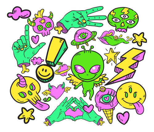 Stickers Calcos Stanley - Aliens 2 25 Piezas