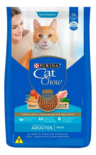 Cat Chow Ração Para Gatos Adultos Sabor Peixe 2,7kg