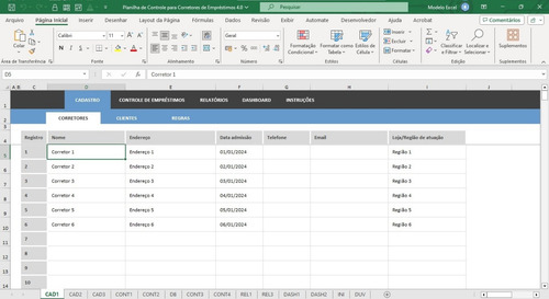Planilha De Controle Para Corretores De Empréstimos 4.0