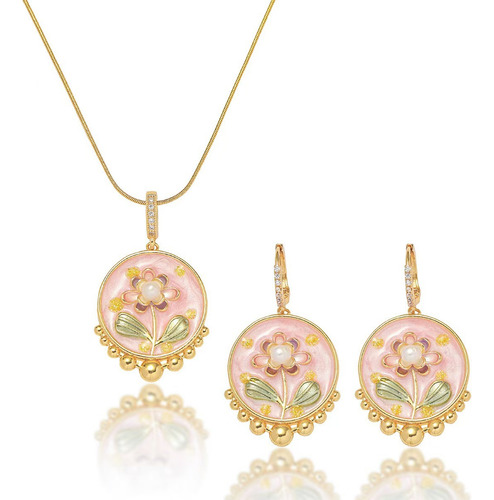 Conjunto De Joyas De Perlas De Agua Dulce Con Flores De Jard