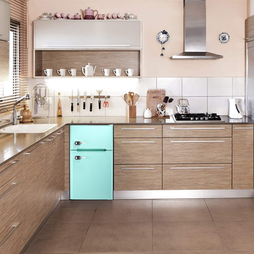 Refrigerador Compacto Estilo Retro Vintage Color Menta