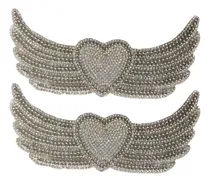 Comprar Charretera Termoadhesiva Strass Ala Corazón Piedra Perla M26