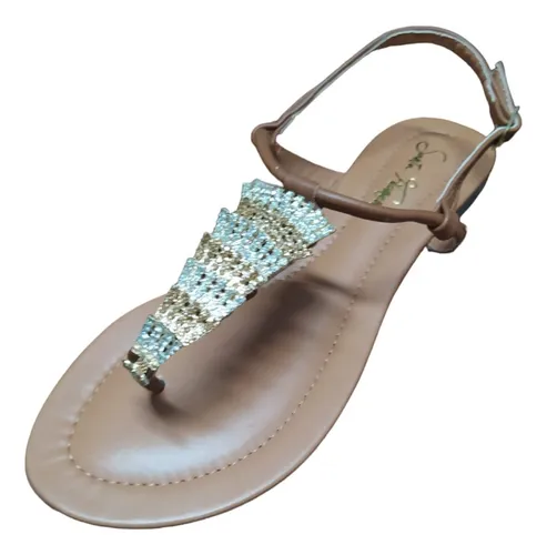Rasteirinha com pedras e strass sales