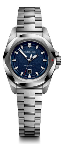 Victorinox Reloj I.n.o.x Small, 32 Mm, Acero Inoxidable Correa Plateado Bisel Plateado Fondo Azul oscuro