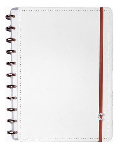 Caderno Inteligente 80f Grande All White Cor Dourado