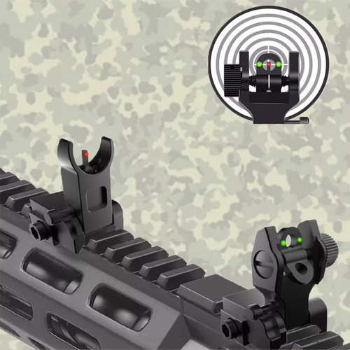 Miras Abatibles Metálicas Con Fibra Óptica Ar15 M4 M16 Ak47