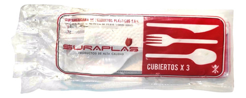 Cubiertos Plásticos Combo X3 Con Servilleta X50 Unds 