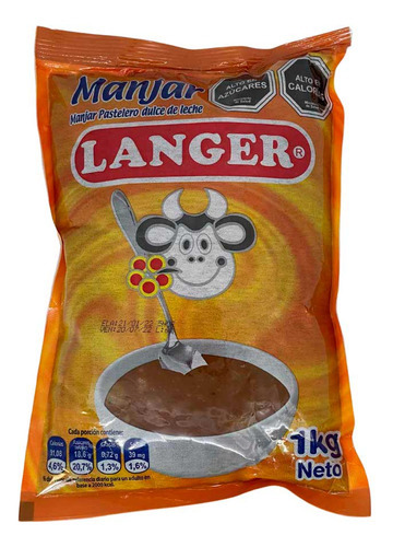 Manjar Langer 1 Kg,  Manjar Repostero Y Pastelero. Consistencia Repostero