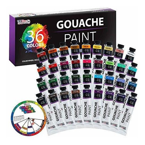 Juego Profesional De 36 Colores De Pintura Gouache En T...