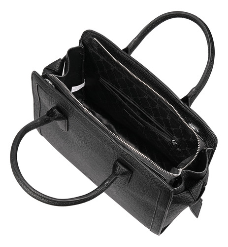 Bolsa Satchel Enso Mujer Eb244107stb Negro Acabado de los herrajes Níquel Diseño de la tela Liso