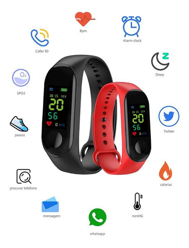 Relógio Smartwatch Masculino Tuguir Troca Pulseira Original