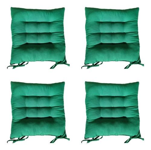 Kit Almofada Futon Assento De Cadeira Oxford 4 Unidades Cor Color 5 Verde