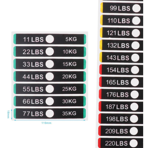 Etiquetas De Pila De Pesas, Pegatinas De Peso Con Orificio