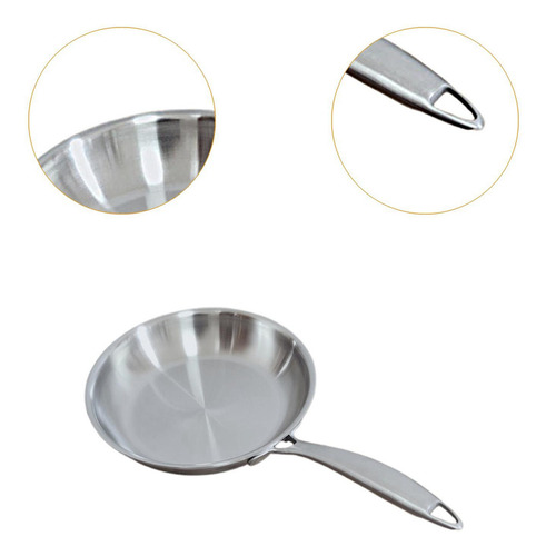 Gs Sartén De Acero Inoxidable Sólida Para Cocinas De Pequeño