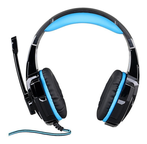Imagen 2 de 8 de Audífonos gamer Kotion Each G9000 black y blue con luz LED