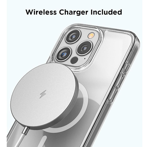 Funda Y Cargador Inalambrico Magnetico Para Iphone 15 Promax Clear