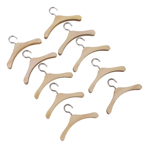 3 Perchas De Madera Para Casa De Muñecas Con Gancho De 12