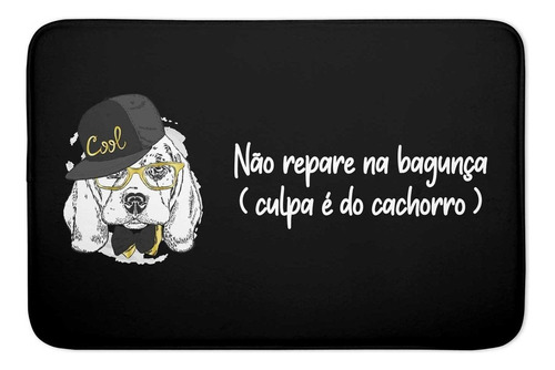 Tapete De Banheiro Novadecora Tapete Borracha Preto Não Repare Na Bagunça Preto