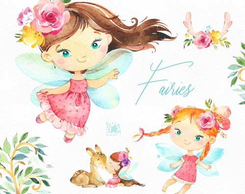 Clipart Hadas Fairies Acuarela 2