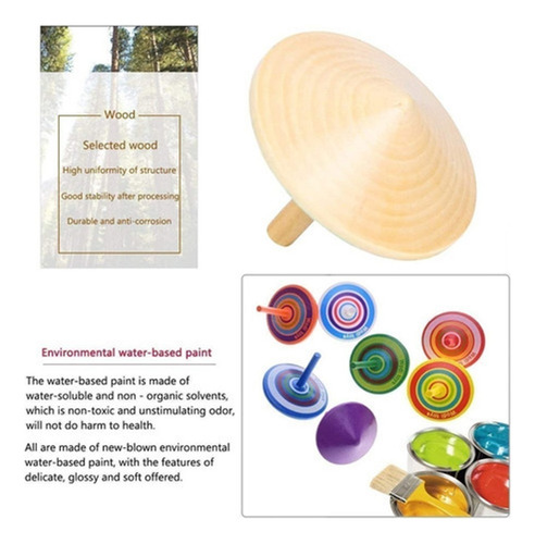A 30 Piece Wooden Gyroscope Children's Gyro Toy