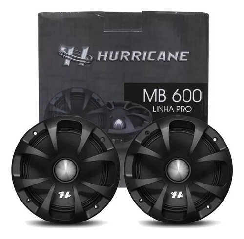 Par Woofer Midbass 6 Polegadas 500w Rms Pro Mb600 Hurricane