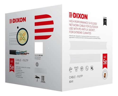 Cable Dixon 8041 Stp Cat5e Exteriores -caja 305m 100% Cobre