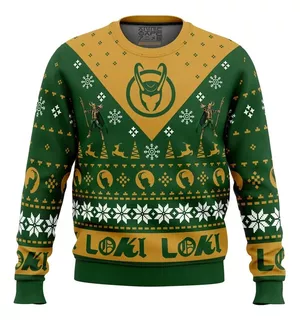 Polera Loki Marvel Superheroe Ugly Sueter Navidad Sublimado