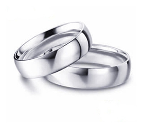 Par Anillos Lisos 6mm Plata .925 Pareja Amor 