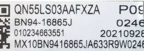 Main Samsung Bn94-16865j / Bn97-18217c / Modelo Qn55ls03aafx (Usado)