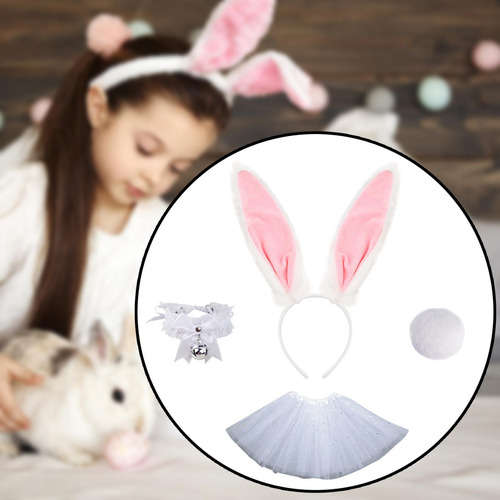 Conjunto De Cola Y Diadema Con Orejas De Conejo, Disfraz De