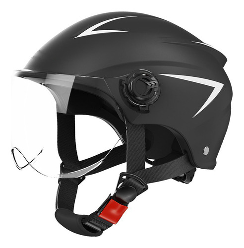 Casco Negro Con Media Cara Para Moto, Protección Solar, Volt