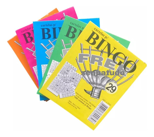 Bloco De Bingo 1500 Cartelas Free 10cm X 8cm