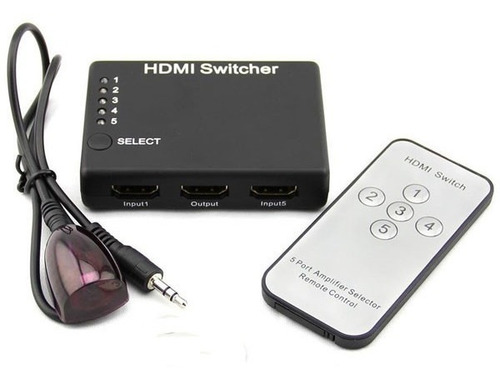 Imagen 2 de 6 de Switch Hdmi Selector 5 Entradas A 1 Salida + Control Remoto