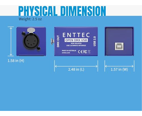 Interfaz De Iluminación Usb Enttec Open Dmx 70303 - Model Bs